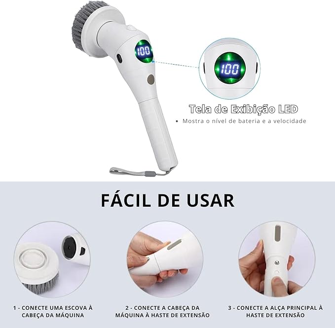 Escova Elétrica de Limpeza 8 em 1: A Revolução na Limpeza da Sua Casa!