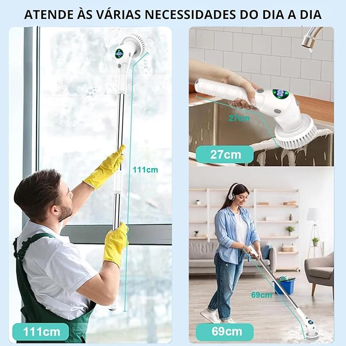 Escova Elétrica de Limpeza 8 em 1: A Revolução na Limpeza da Sua Casa!