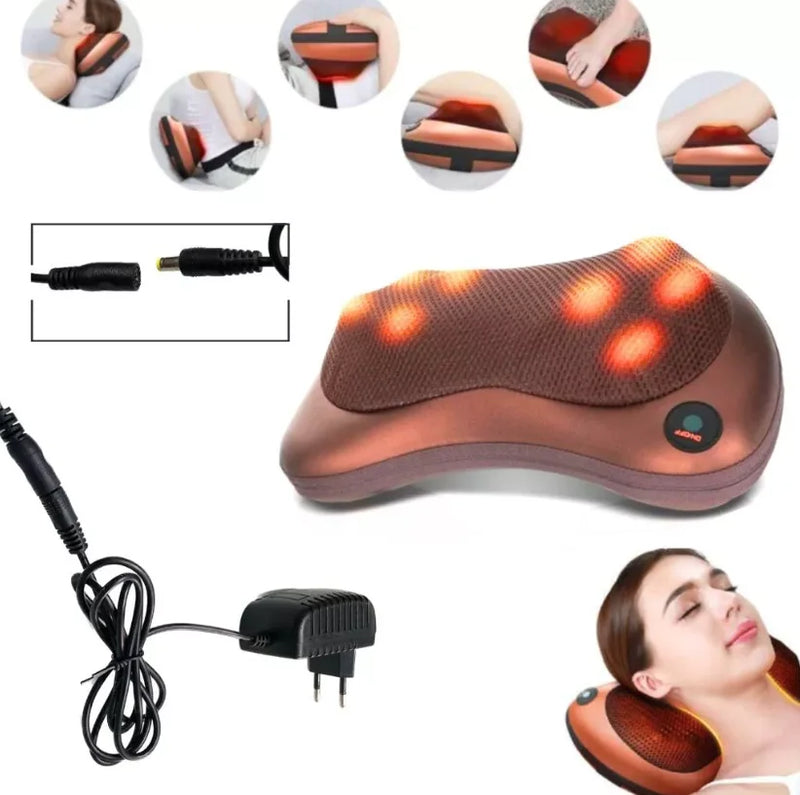 Massageador Poderoso 4 em 1 – Alívio Instantâneo para Pescoço, Costas, Pernas e Pés!