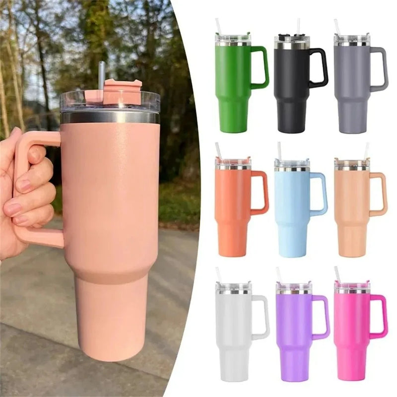 Garrafa Térmica 1200ml com Alça e Canudo - Bebidas na Temperatura Ideal por até 12 Horas.