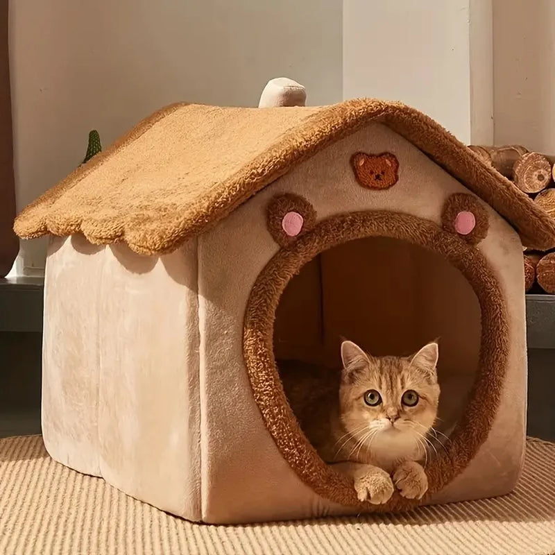 Casa Dobrável Lavável para Cães e Gatos Pequenos.