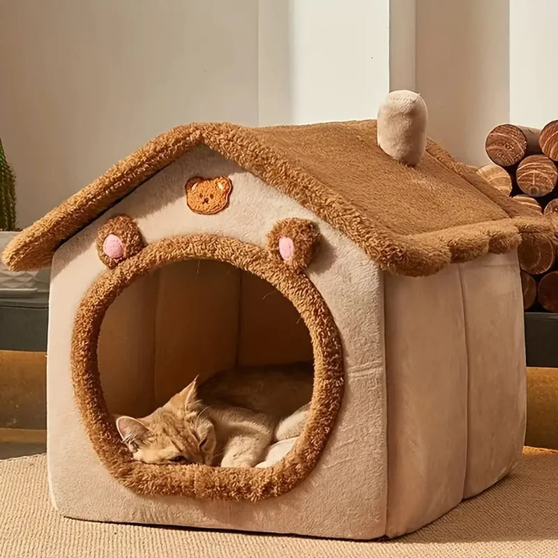 Casa Dobrável Lavável para Cães e Gatos Pequenos.