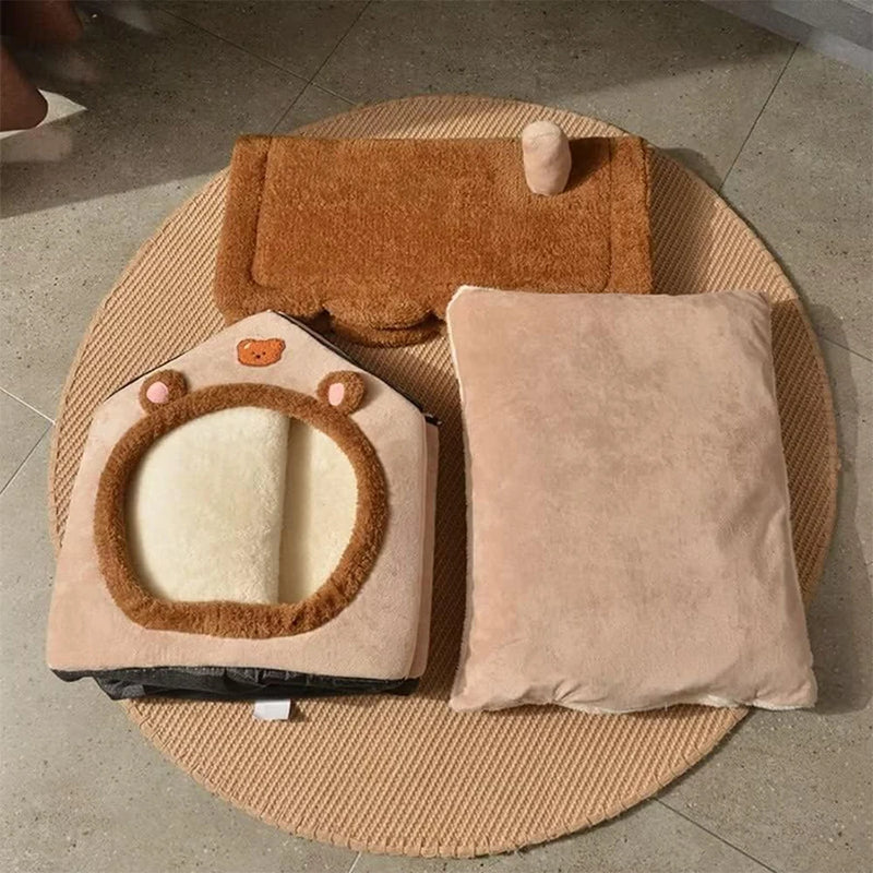 Casa Dobrável Lavável para Cães e Gatos Pequenos.