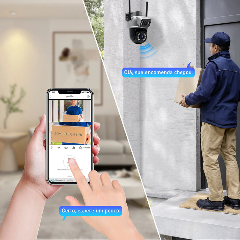 Câmera de Segurança 4K Wi-Fi à Prova d'Água – Proteção em Alta Definição!