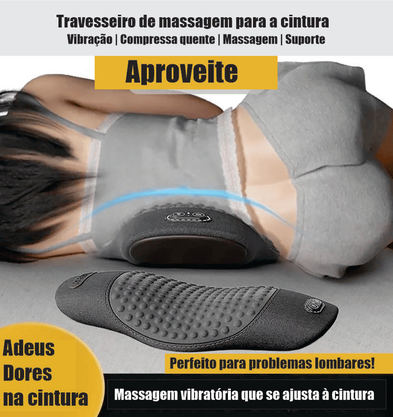Alívio da Dor nas Costas: Travesseiro Massageador com Aquecimento e Suporte Lombar