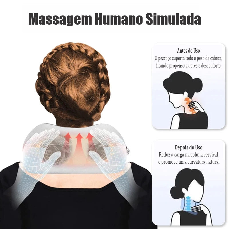 Conforto Portátil: Travesseiro Ergonômico de Massagem e Alívio para o Pescoço