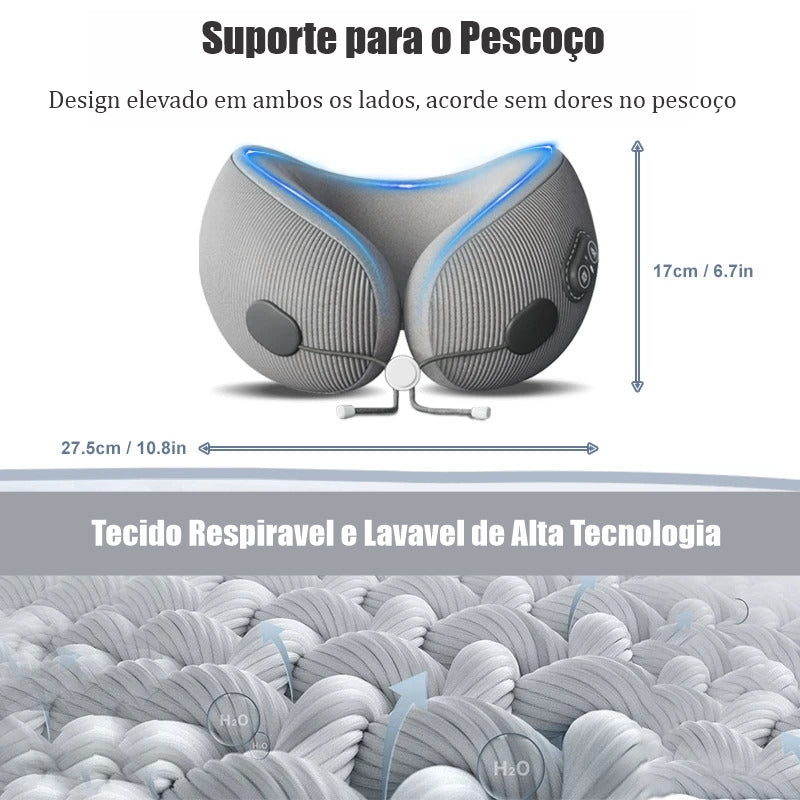 Conforto Portátil: Travesseiro Ergonômico de Massagem e Alívio para o Pescoço