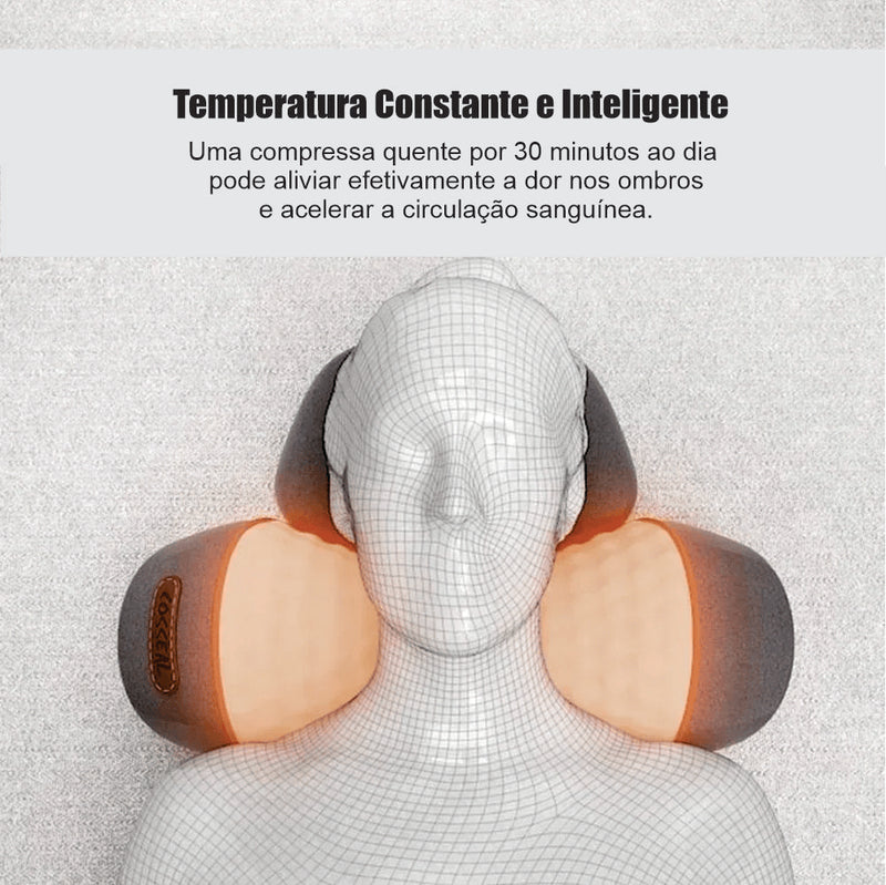 Alívio Instantâneo: Travesseiro Massageador Cervical com Calor e Vibração para Relaxamento Total