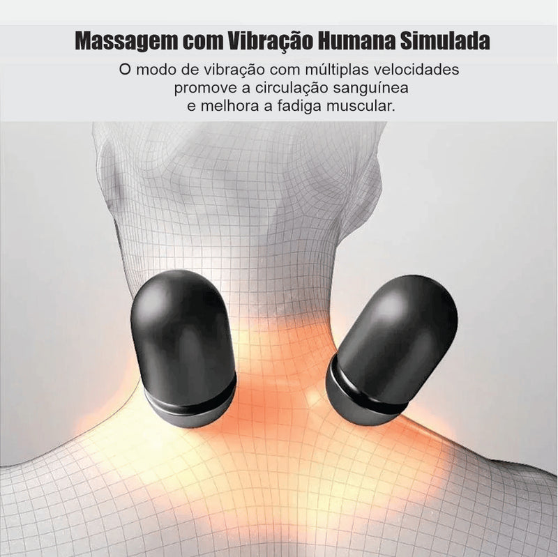 Alívio Instantâneo: Travesseiro Massageador Cervical com Calor e Vibração para Relaxamento Total